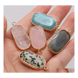 자동차 DVR 펜던트 목걸이 자연 석재 Reiki Healing Chakra Rose Quartz Crystal Pendo Charms 목걸이 귀걸이 드롭 배달 DHO8S