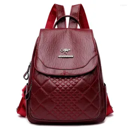 Bolsas de escola Vento Marea Pu Couro Moda Mulheres Mochilas Qualidade 2023 Designer Feminino Bolsa de ombro Feminino Senhoras Durável Travel Bagpack