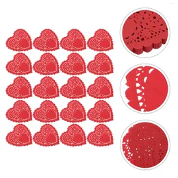 Party Decoration Doilies Paper Heart Cake Sets Pasts Pad Decorative Red Wedding Placemats Disponible Valentine Shaped blotting Oil Table