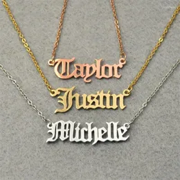 Pendant Necklaces Gold Color Stainless Steel Personalized Name Neckalce Old English Necklace Custom