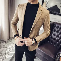 Men's Suits Top Grade Autum Winter Brand Fashion Knit Blazer Mens Cardigan Slim Fit Sweater Casual Coats Jacket Clothes 2023