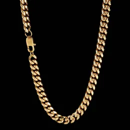 colares de hiphop pingentes cadeias de 6 mm de 6 mm europeias e americanas aço inoxidável redondo criptografia de criptografia cubana Chain cuba Genuíno Gold titânio colar masculino