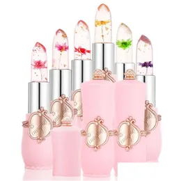 Läppstift blomma gelé läppbalsam missfärgning fuktighetskräm temperatur förändring stick vattentät nonstick cup coloris skönhet makeup läpp dhoau