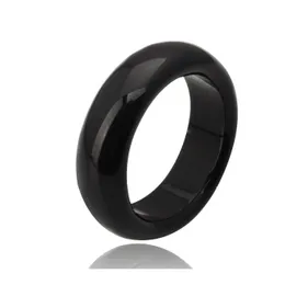 car dvr Band Rings Fashion Natural Black Agate Jade Crystal Gemstone Jewelry Engagement Wedding For Women And Men Love Gifts Drop Delivery Dhisg