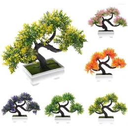 Flores decorativas Studyset simulación verde pequeños bonsái pantalones de plástico para la decoración del hogar de la Oficina 10,5 6,5 4,5 cm
