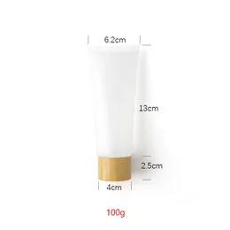 50 ml 60 ml 80 ml 100 ml 120 ml butelki opakowania Pusta błyszcząca żółta rurka kosmetyczna z bambusową pokrywą do kremu przeciwsłonecznego BB CC Cream Makeup Opakowanie