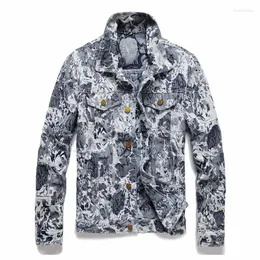 Kurtki męskie streetwear hip hop Casual Denim Printed Harakuju Spring Spring Dżinsy warstwy znamionowe dla męskiego punkowego styl