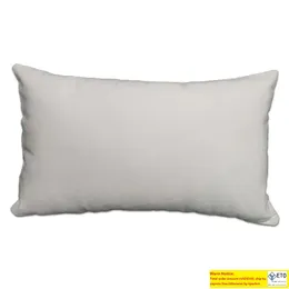 Federa per cuscino in tela di cotone bianca da 12 once, fodera per cuscino lombare per pittura a mano