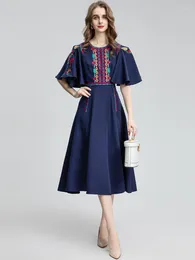 Sukienki imprezowe Moaayina Designer 2023 Letnia moda sukienka damska mlezyk z nadrukiem w stylu vintage High talle