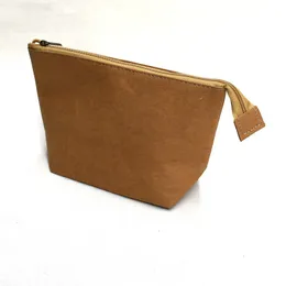 DHL50PCS Torebki kosmetyczne kobiety Cork Kraft Paper Trójkąt trójkąt w kształcie stałej torby makijażu