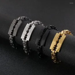 Armreif Gothic Retro Stil Herren Armbänder Edelstahl Schädel Franco Link Panzerkette Armband Für Männer Punk Modeschmuck