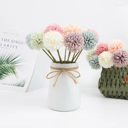 Decorative Flowers Simulation Wind Autumn Color Table Tennis Chrysanthemum Fake Flower Office Home Desktop Artifivial Decoration