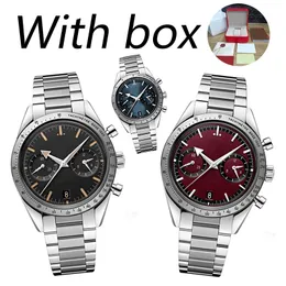 Mens 42mm Ceramic Dial Sea Master Designer Rostfritt stål Rem Sapphire Glass Vattentät King Watch Montre de Luxe OMG Watches