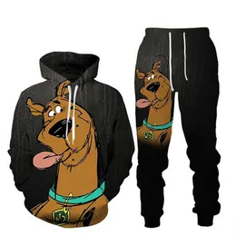 Whole--New Fashion Men Womens Cartoon Scooby Doo Sweatshirt Joggers Funny 3D Print Unisex Hoodies Pants J033340h