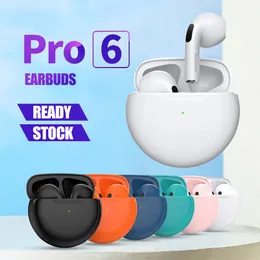 TWS Air Pro 6 Fone Bluetooth Earphones Trådlösa hörlurar med mic pekkontroll trådlöst Bluetooth -headset Pro6 öronskydd