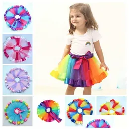 Skirts New Baby Girl Kids Sequins Princess Lace Dress Party Formal Tutu Dresses Sleeveless Rainbow Drop Delivery Maternity C Dhpoo