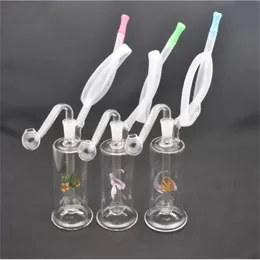 Rökning rör mini glas bong vattenrör med 10 mm oljebrännare rör och slang