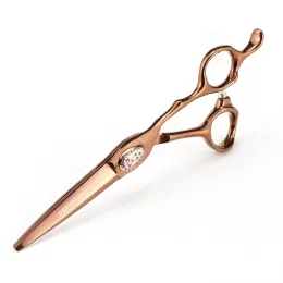 Hair Trimmer Japan 440c Professional Hairdressing Scissors 6 inch Barber Sharp Scissor Hair Stylist Dedicated Hair Scissors Sets Rose Gold W220921