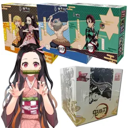 Cartoon Figures Demon Slayer Cards Collection TCG упаковывает Booster Box Nezuko Anime Table Игра в Games Kids Toys Birthday Gird T230301