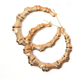 أقراط Hoop Huggie Punk Big Golden Bamboo مبالغ فيها زوجات كرة السلة Round Circle for Women Night Club Fashion Jewelryhoop