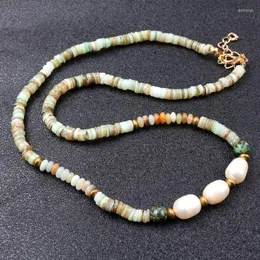 Choker Natural Stone Bead Chain Handmased Shell Pearl Necklace For Girls Women Jewelry
