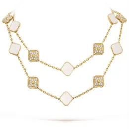 Schmuck Luxus Frauen Pendelklee Geschenk Braut Hochzeit Silberketten für Mädchen228o