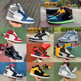 Chicago Lost Found Found Jumpman 1 1S Basketball Shoes Og Bio Hack Hack Bred True Dark Marina Blue Chill Green Toe New Love Love Seafoam Designer Sports Sneakers