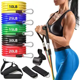 Resistance Bands 11st Set Elasticas Fitness Gym Workout Home Outdoor Muscle Training Yoga Rubber Equipment 230301