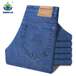 Jeans da uomo JEYWOOD Brand Classic 99% Jeans in cotone Uomo Business Primavera Autunno Pantaloni larghi in denim dritto Pantaloni Tuta di grandi dimensioni 40 42 230301