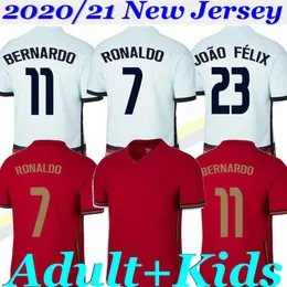 2020 Ronaldo Soccer Jerseys Joao Felix Neves Bernardo Cancelo Ruben Neves 2021 Away White 20 21 National Men Kids Kit Footb22i