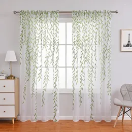 Curtain Beautiful Window Bright Color Door Thin Screening Wicker Print Decorative