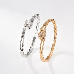 Buigari مرنة Snake Bangle Snake Designer Bangle for Woman Jewelry Diamond for Man Gold Plated 18k أعلى جودة مضادة لا تتلاشى أبدًا هدية رائعة 002