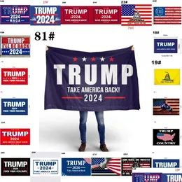 Баннерные флаги 20 Дизайн Дональд Трамп 3х5 футов 2024 г. Повторный флаг «Взять Америку» с флагом с медными натуральными натуральными патриотическими декоратом.
