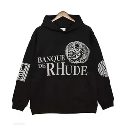 メンズセーターRhudeデザイナーパーカーレタープリント長袖のホリデーカジュアルカップルの同じ服23 S-XL K88