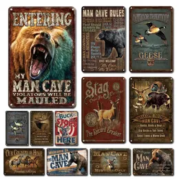 Vintage Welcometo Man Cave Metal Poster Tint Retro Farmhouse Outdoor Decor Accessories Shabby Chic Home Wall Decor Plaques 30x20cm W03