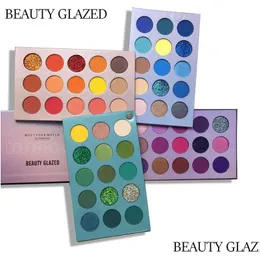 Lidschatten Beauty Glazed 60 Color Board Lidschatten-Palettentablett mit 4 Brettern, einfach zu tragen, schimmernd, aufhellend, Perlen-Cos-Bühnenaugen machen Dhnld