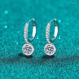 Orecchini a bottone in argento sterling 925 femminile Mosanite piccola fibbia placcatura anallergica PT950 oro