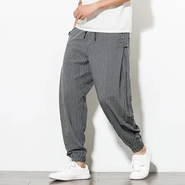 Spodnie damskie Capris Streetwear workowate presie swobodne spodnie męskie w paski spodnie dresowe haremowe spodnie mężczyźni w stylu koreański bawełniany spodnie mężczyźni 5xl 230301