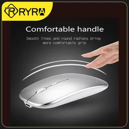 Mouse RYRA Mouse wireless ricaricabile Computer silenzioso Mause ergonomico Mini USB ottico per PC portatile 230301