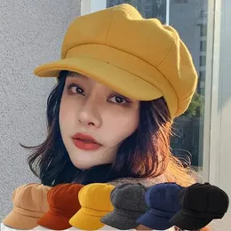 ベレー帽Sboy caps for women gatsby capウール八角形ベイカーピークドライビングハット女性日焼け止め帽子画家ツアー