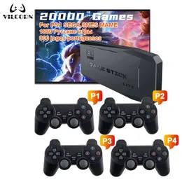 게임 컨트롤러 조이스틱 비디오 게임 콘솔 TV HD 게임 스틱 4K 128 GB 200000 PS1/GBA/DENDY/MAME/SEGA 지원 4 플레이어 저장/검색/추가 230228