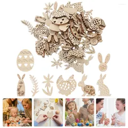 Party Decoration Wood Wooden Easter Pieces Tag Unfinished Egg Cutouts Diy Crafts Slices Ornaments Decorations Disc Ornament Sign Maker