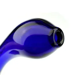 5.4-Inch Sherlock Sticker Smoking Pipe in Blue Borosilicate Glass - High-Quality Hand Pipe