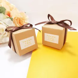 Gift Wrap 50pcs Ew European Simple Atmosphere White Cube Candy Boxes Wedding Party Supplies Packing Box Baby Shown Favors Bag