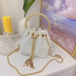 Perle glänzende Falte Strass Abendgriff Clutch Handtaschen Geldbörsen Damen Luxus Trend Hochzeit 2023 elegant hochwertig