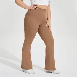 Artı boyutu tozluk 1x-4x bayan pantolon yoga eşofmanları yüksek bel çan dipleri
