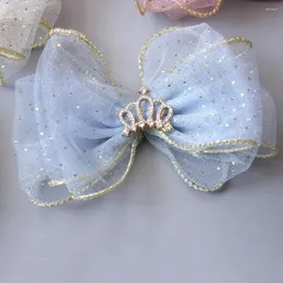 Haarschmuck Mode Baby Haarnadel Pailletten Polka Dot Spitze Mesh Kronprinzessin Süße Bögen Mädchen Party Geburtstagsgeschenk