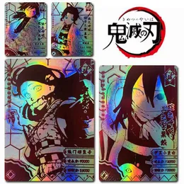 Figure di cartoni animati Demon Slayer Personaggi anime Kochou Shinobu Collezione abbronzante Craft Flash Card Cartoon Toy Carta da collezione Regalo di compleanno T230301