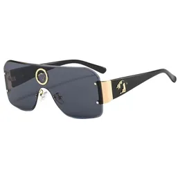 2023 Mode Brillen StrandDesigner Herren- und Damenmode Brillen Persönlichkeit Mode große Marke einteilige Slice Sonnenbrille Mode Kopf Wasserzeichen Sonnenbrille