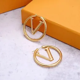 Never Fade Hoop Earrings Womens Stud Earrings Fashion Gold Diameter Circle Simple Earring for Woman High Quality designer earrings With Logo